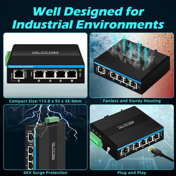5 Port Gigabit Switch E-Mard Certified Industrial Ethernet Switch