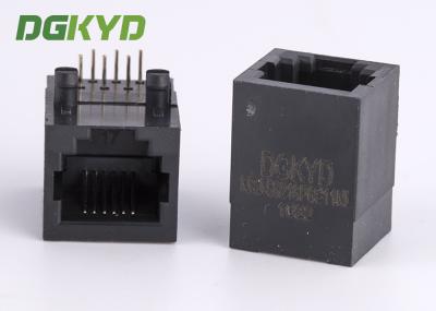 Soquete preto do telefone dos contatos RJ11 Jack dos pinos 6 do ângulo direito 6 do porto de PBT único