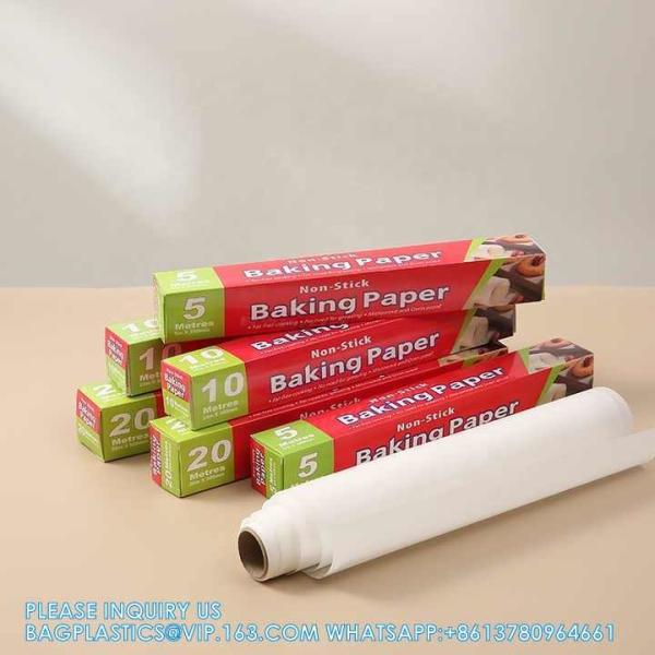 5m 10m 20m Food Oil Proof Tray Household Cake Silicone Paper In Roll With Metal Sawtooth Baking Paper Rolls