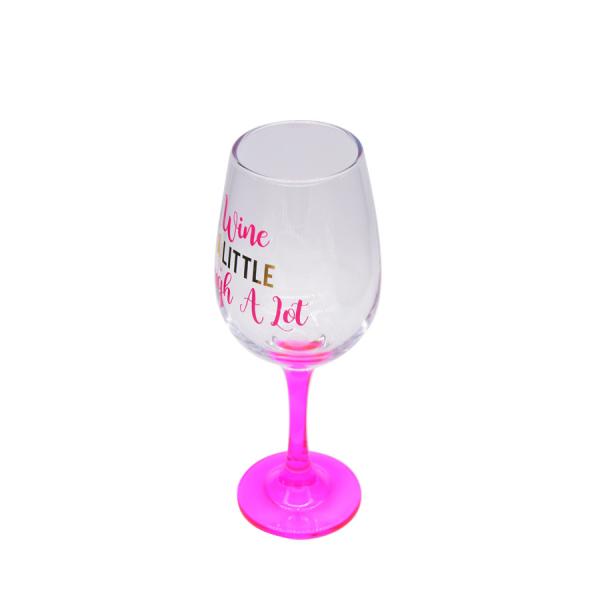 340ml Crystal Wine Glass With Funny Fonts Decal Decoration