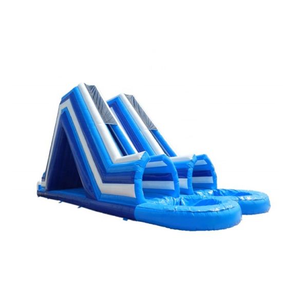 Indoor  Water Inflatable Slide with Large Double Lane and Wet Combo Pool