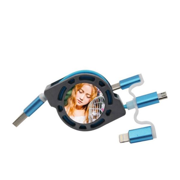 Double Sided 3 In 1 Sublimation USB Data Cable Custom Flash Drive