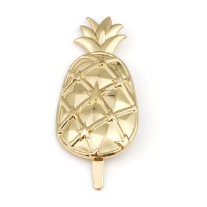 Fashionable Customized Pineapple Shape Gold Metal Label for Handbag Customized