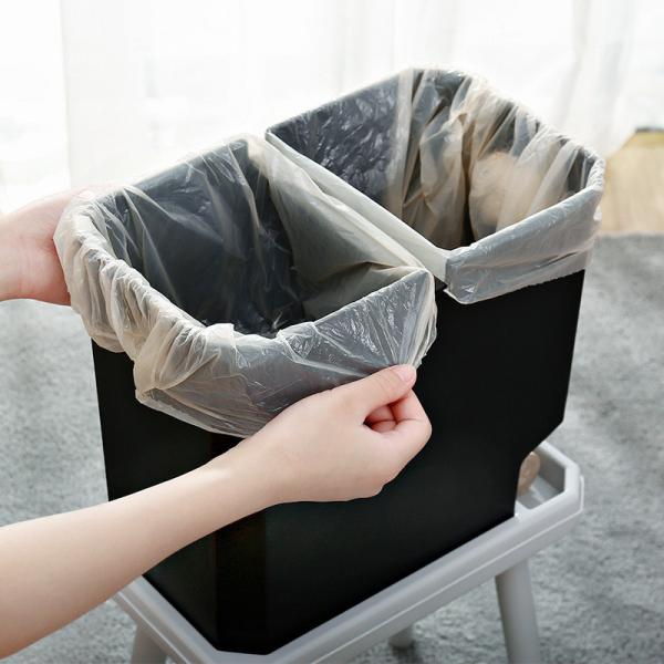 Trash Can with Lid Plastic Garbage Can with Push Button Narrow Modern Waste Basket for Kitchen Slim Dogproof Bedroom Garbage Bin
