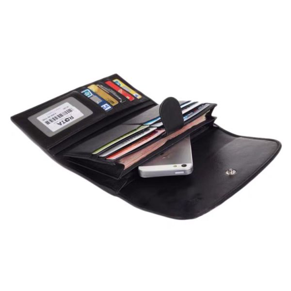 Unisex Style Authentic Stingray Skin Women Long Wallet Lady Card Holders Genuine Leather Female Large Clutch Purse