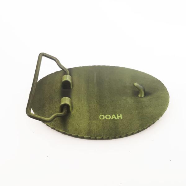 Oval Shape Zinc Alloy Diecast Metal Belt Buckle With Crossed Sabers For Cavalry Regiments