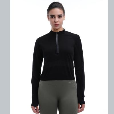 Long Sleeve Quarter Zip Tops Breathable Sustainable Quick Dry