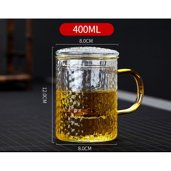 Наборы чашки Инфузер чая стекла Пырекс доказательства жары с ремеслом крышки дунутым рукой