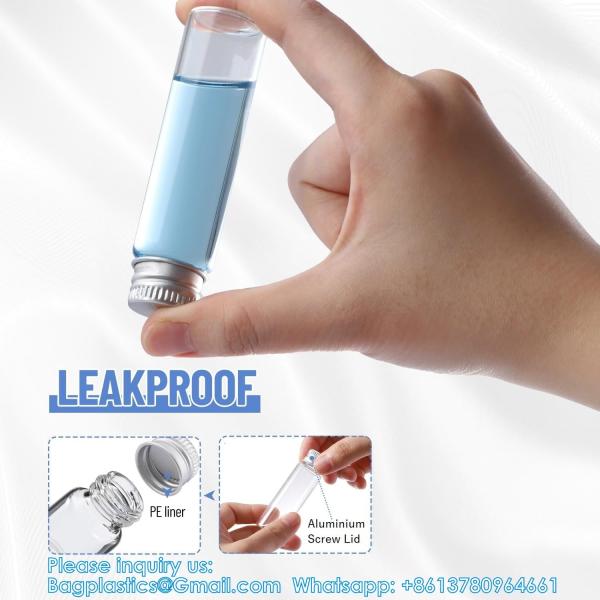 Glass Bottles with Aluminum Cap, Glass Jars Small Storage Bottle Glass Vials, Beads Storage Jars with Lids Aluminum