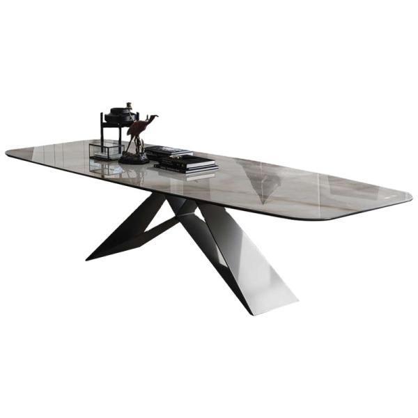 150cm Luxury Dining Table And Chairs Gray Marble Dining Table Set For 2 4 5 6