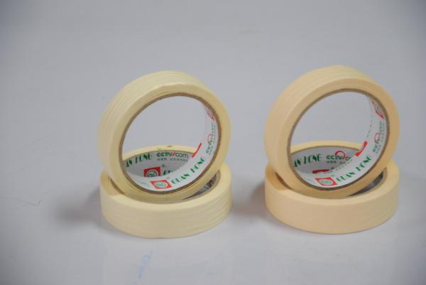 yellow Solvent Rubber Based Colored Masking Tape jumboo Roll , 80mic 140mic