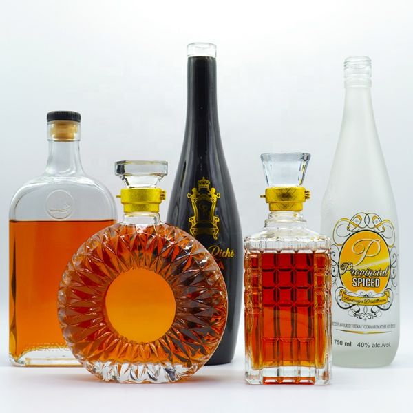 375ml 200ml 100ml Bottle Glass Gin Whisky Wine Vodka Spirit Glass Bottle with Cork