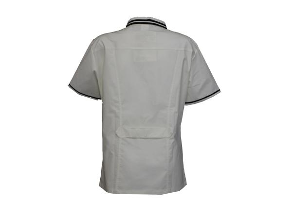 160 GSM T/C 42% 55% Spandex 3% Lapel White Medical Suit Antimicrobial Wrinkle-free