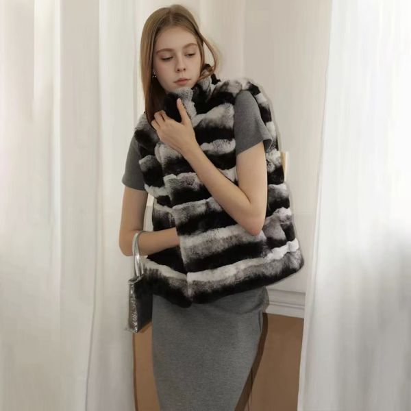 Cream Latte Faux Rabbit Fur Faux Little Totoro Fur Vest