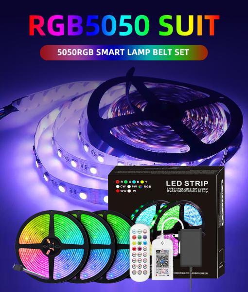 Fundo flexível da tevê que ilumina a tira, luzes de tira internas RGB do diodo emissor de luz de 5m 5050 12V