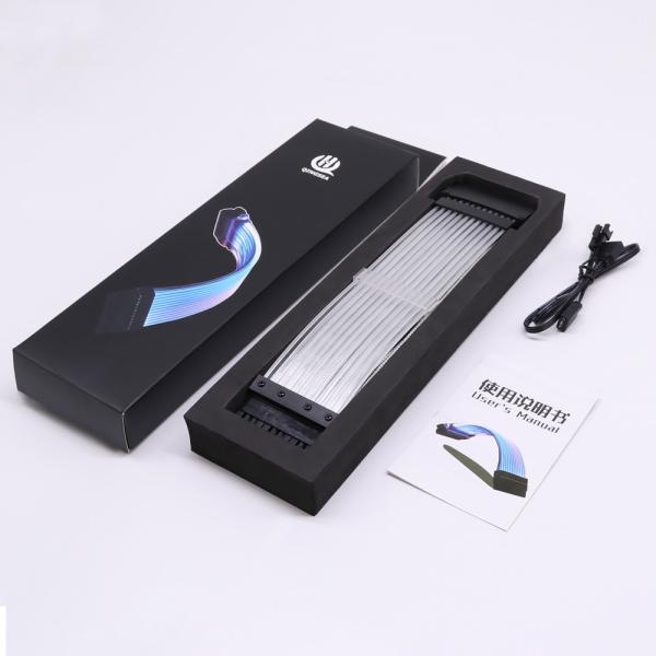 RGB Glowing Cable Motherboard  Synchronized 5V 3Pin  RGB Male to Female 24Pin Extension Power Supply Cable 200mm