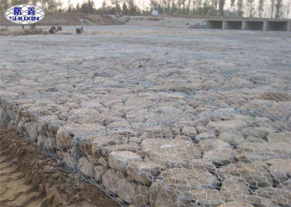 Galfan revestiu a certificação torcida dobro do Weave PVOC das gaiolas da pedra de Gabion