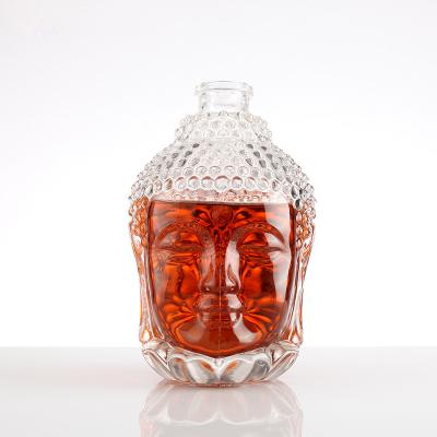 Super Flint Material do corpo de vidro Nórdico Garrafa de vidro vermelho garrafa para venda de Whiskey Vodka