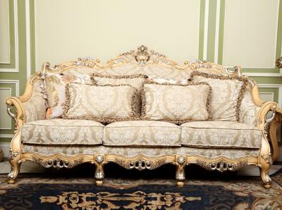 Champagne 4pcs Empire Royal Classical Sofa Set Vintage 3 Seater Sofa Suites
