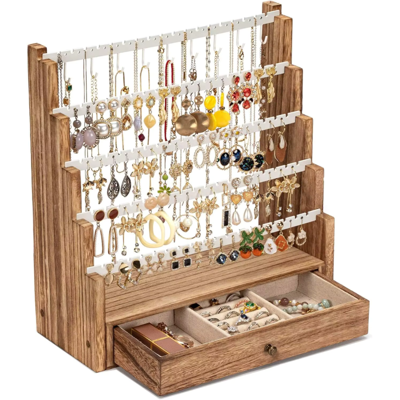 Large Capacity Stall Earring Display Stand Household Jewelry Necklace Rack Multi-layer Bracelet Storage Rack Display Racks