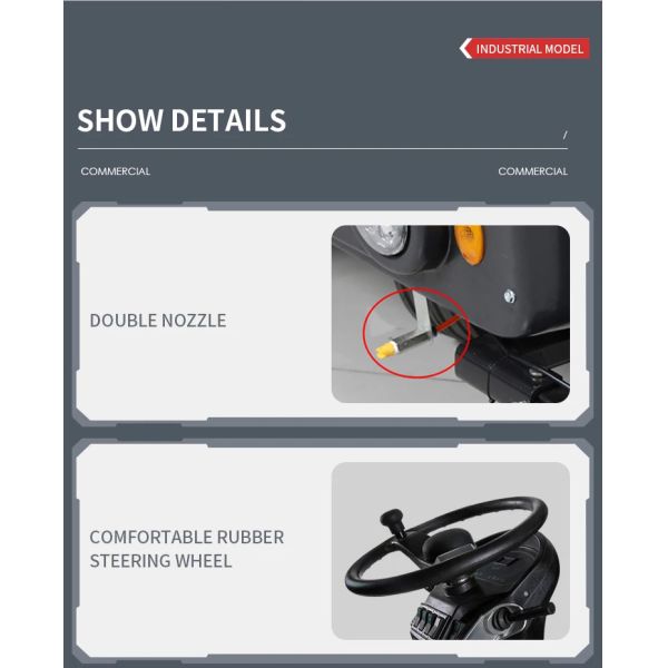 YZ-S12 All Closed Industrial Ride-on Floor Sweeper Machine Park Road Street Sweeper Car