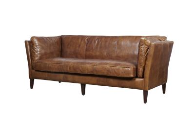 Home Furniture Three Seater Leather Sofa Full Hand Workcraft Vintage Tan Brown Color