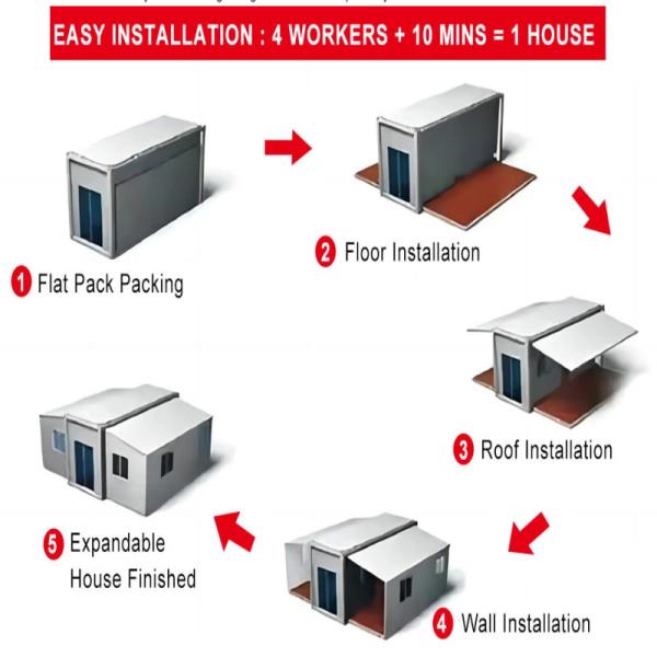 Online Technical Support Prefabricated Expandable Container House with Two Bedrooms