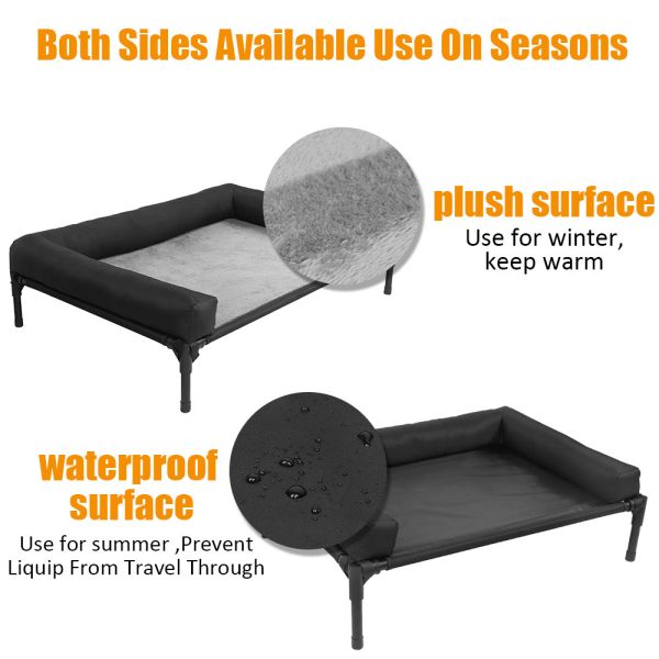 36in Cooling Elevated Outdoor Dog Bed 190T PU Breathable