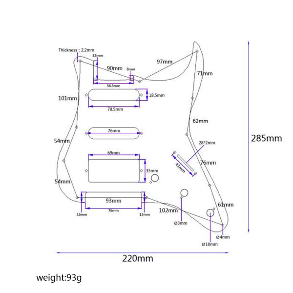 SSH 3-Ply Pickguard With Screw Mount 11 Holes For FD ST Electric Guitar Scratch Plate Guitar Accessories Parts