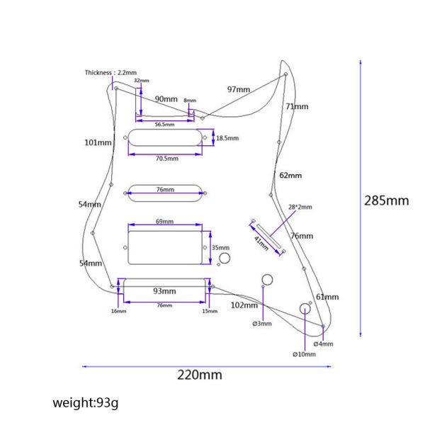 SSH 3-Ply Pickguard с винтовой установкой 11 отверстий для FD ST Электрическая гитара Скретч-Плей Гитарные аксессуары Части