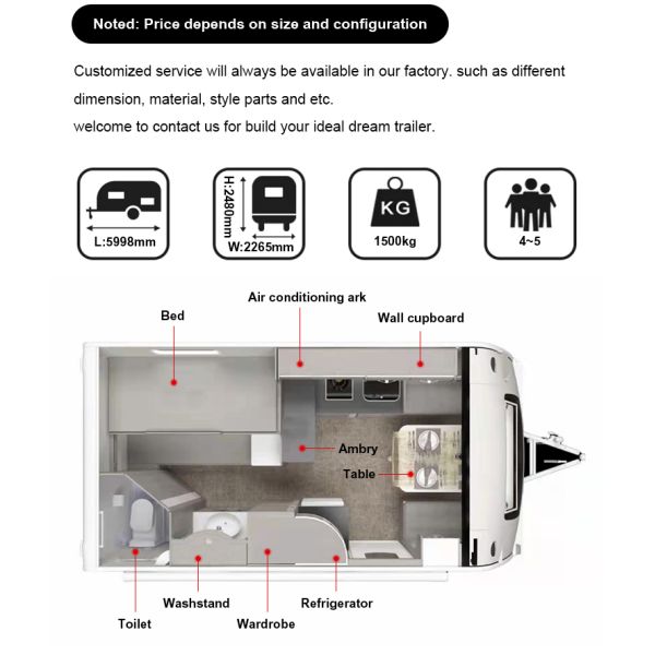 Normes australiennes de caravane de camping-car hors route de caravane de voyage de fibre de verre d'autoroute