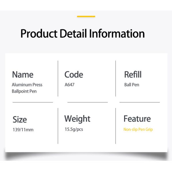 Un stylo à bille classique en aluminium antidérapant avec logo d'impression