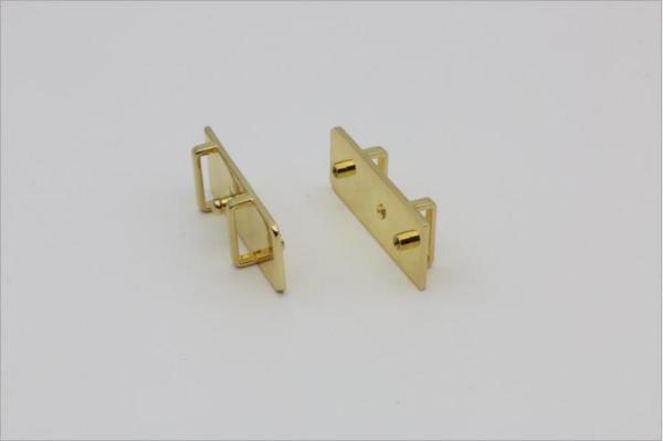 High quality luggage wearing belt buckle light gold metal locks parts