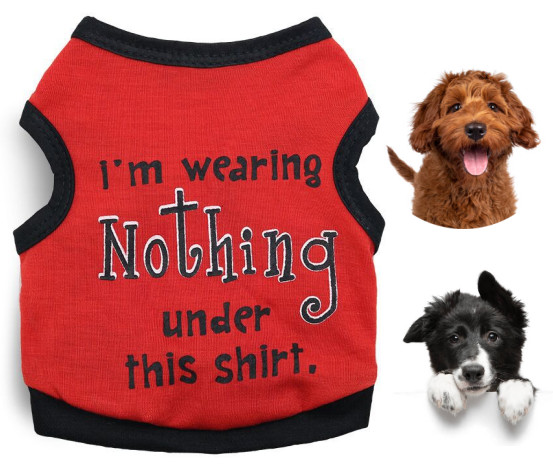 Dog Clothes 8 Patterns Classic Lightweight Breathable With Funny Letters