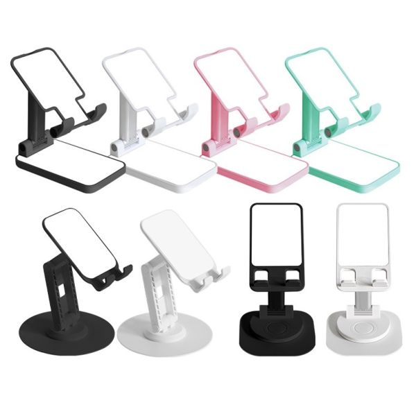 Personalized 360° Rotating Portable Sublimation Phone Stand Blanks Printable Foldable Retractable Desktop Colorful Phone Holder Mobile Stand