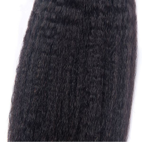 Smooth 8 Inch Peruvian Kinky Straight Hair Weave For Black Women