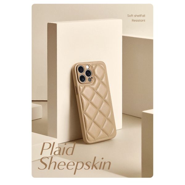 PU Lingge Winter Down Jacket Mobile Phone Cases for iPhone 15 Pro Max Lingge Material