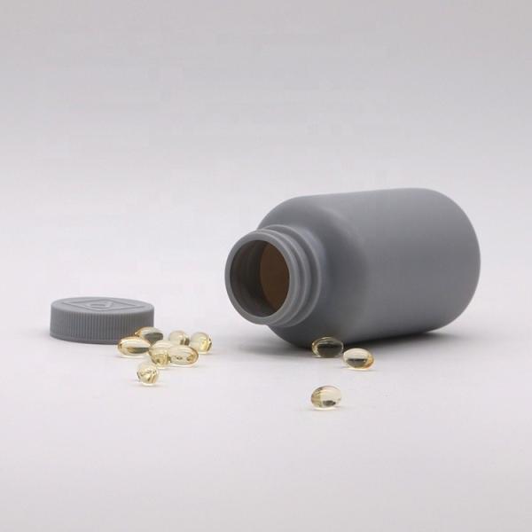 Garrafa de plástico cinza prateado de 200 ml de HDPE para embalagens de medicamentos sólidos personalizáveis