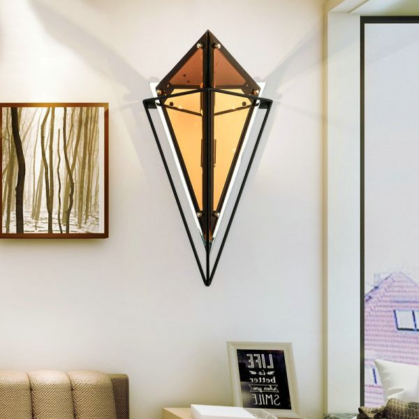 Modern minimalist wall lamp personality lamps aisle hotel glass bedroom wall diamond