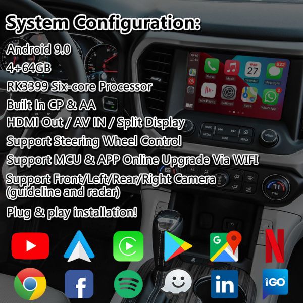 Lsailt Android GPS Navigation System Carplay Interface for 2016-2019 GMC Acadia Intellilink System