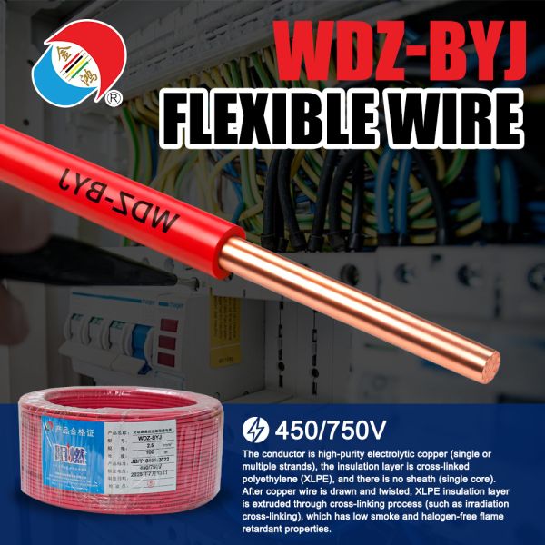 Flame Retardant 4mm WDZ-BYJ Cable 450/750V Halogen Free Low Smoke