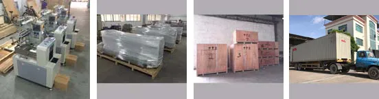 Automatic Dry Biscuit Four Lane Vibrating Feeder With Biscuit Flow Packing Machine