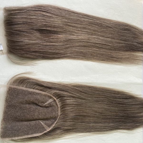 Ready Ship European 13A Grade Human Hair Extensions Mesh Integration System Colored Lace Closure 6x6 Sizes 100% Transparent