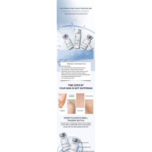 OEM Anti Wrinkle Brighten Oligopeptide-1 Sodium Hyaluronate Freeze Dried Powder Sheep Placenta Extract Lyophilized Powder