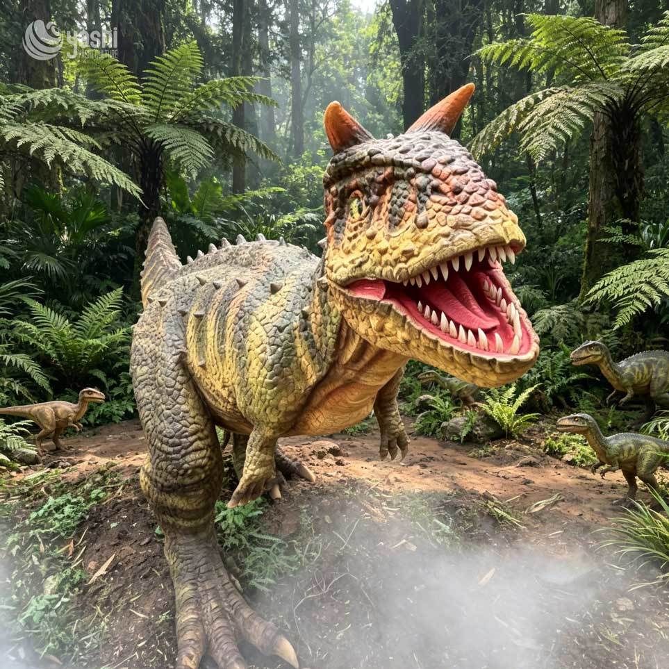 Custom Life Size Animatronic Carnotaurus Dinosaur Model Realistic Mechanical