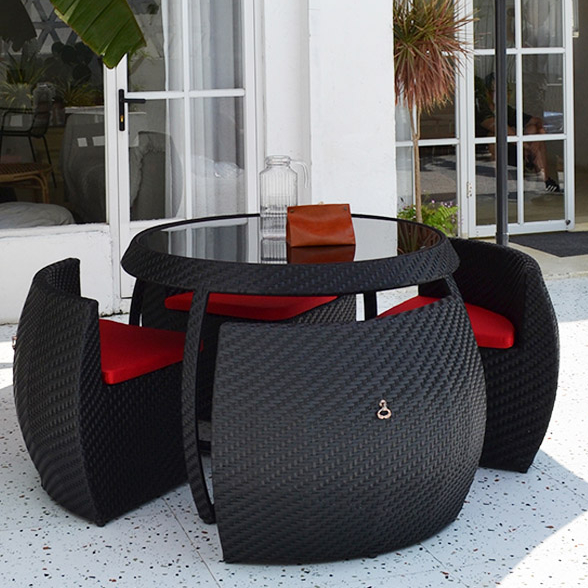 Modern Outdoor Furniture Garden Patio Set Customized Color Wicker Dining Chair Table Sets