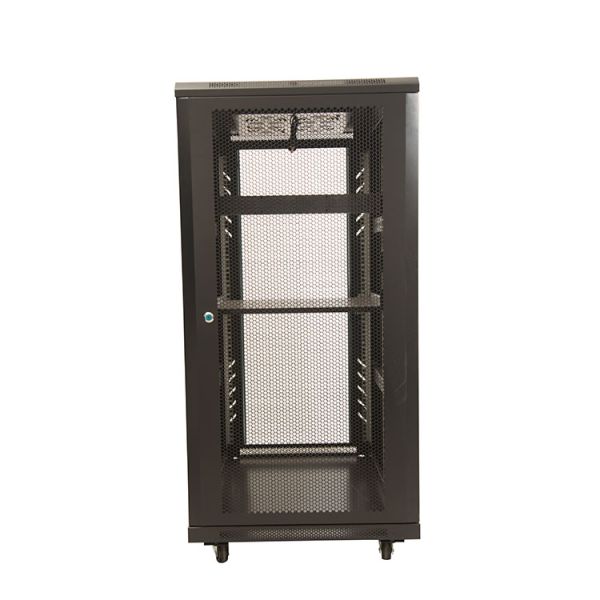 19 Inch Tempered Glass Door Server Rack with 600mm Width 1000mm Height and RAL7035 Colour