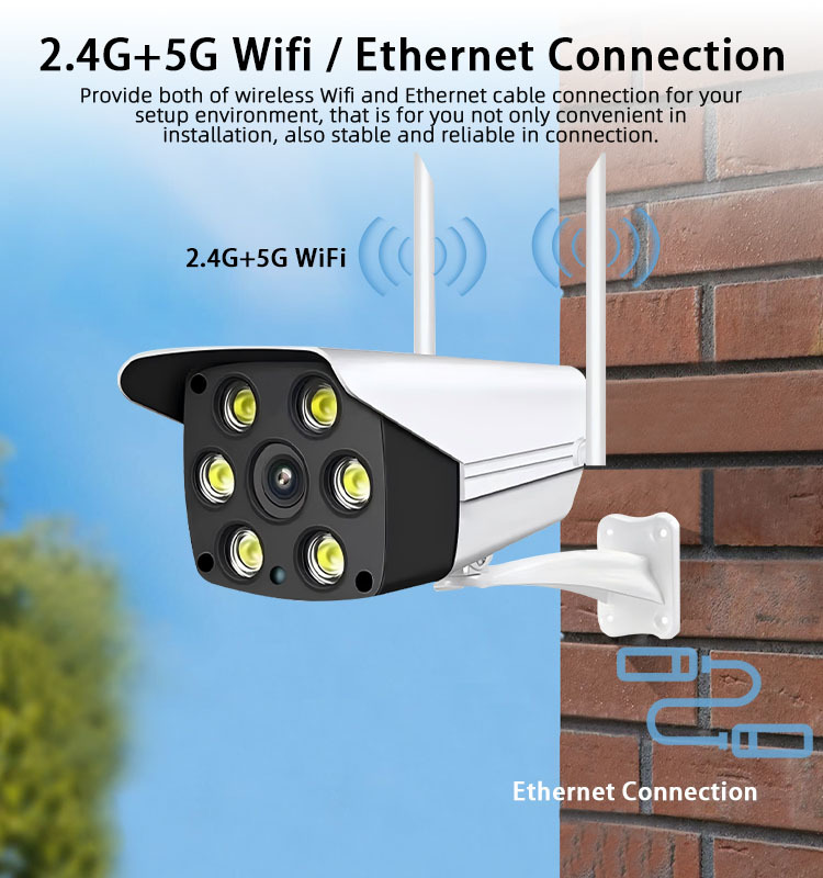 3MP/5MP Outdoor WiFi Security Camera, Bluetooth One‑Key Connection, Two‑Way Audio, IR & Spotlight Full‑Color Night Vision, Smart Human Detection, App & PC Remote Monitoring