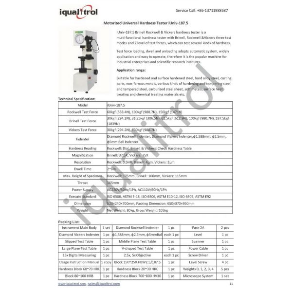 Motorized Dial Gauge Brinell Rockwell Vickers Universal Hardness Testing Machine for Alloy Steel