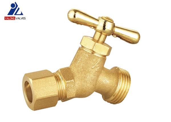 T Handle Wall Mounted Hose Brass Stopcock Valve 1.6Mpa Bib Tap Brass